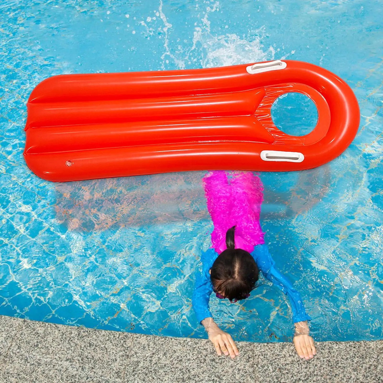 Tabla de surf inflable con mango para niños, flotador portátil para piscina, balsa de surf, tabla corporal para piscina