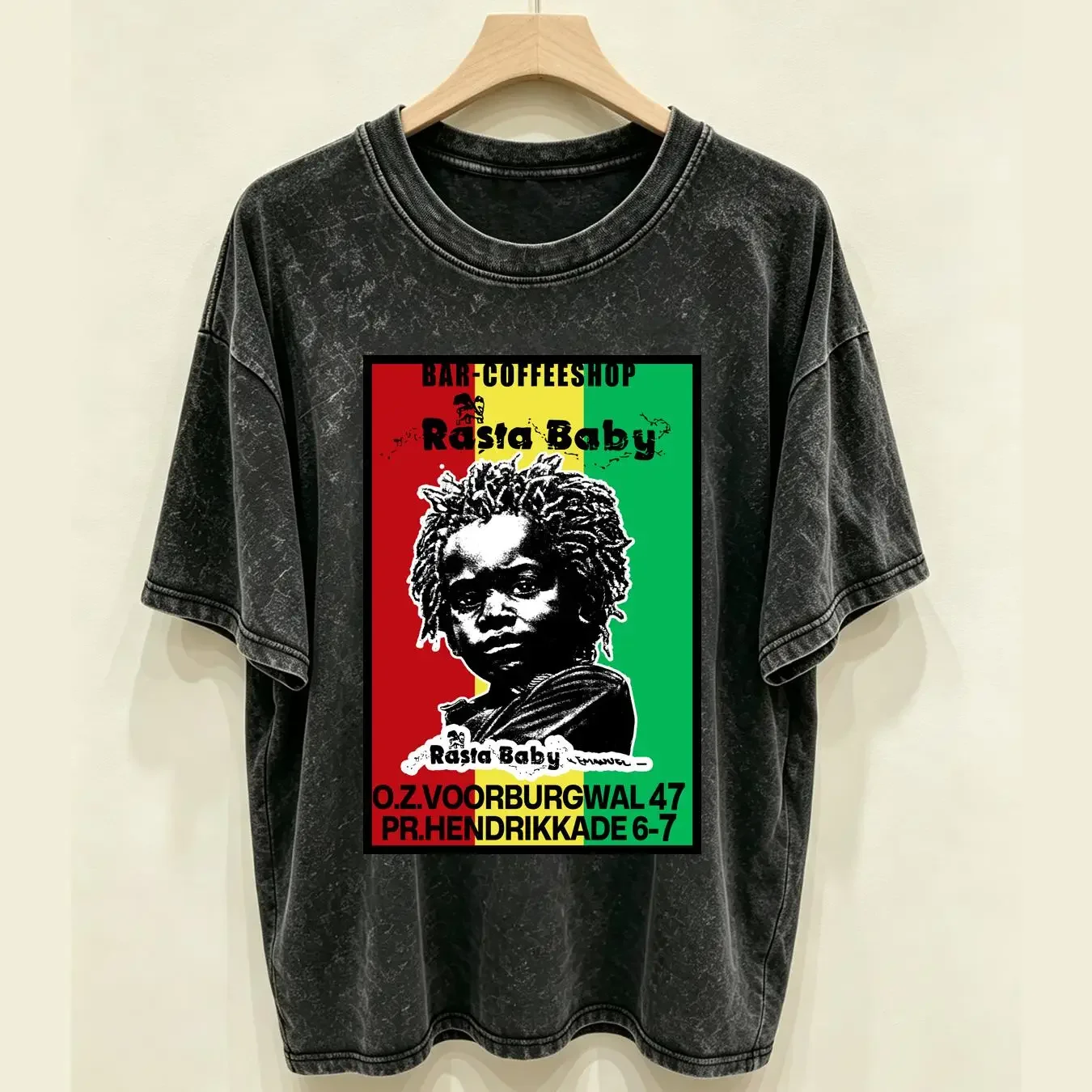 washed T Shirt Vintage 90s Rasta Baby ORIGINAL Art Extra Large vintage Washed homme Top For Everyday Wear Unisex streetwear