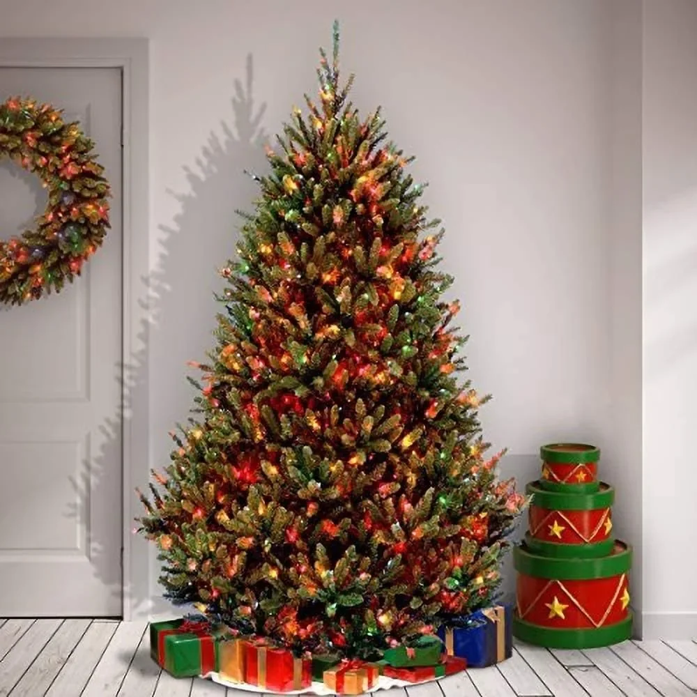 

Pre Installed Lighting Artificial Christmas Tree | Includes Pre String Multi-color Lights and Brackets | Fraser Fir -7.5 Feet