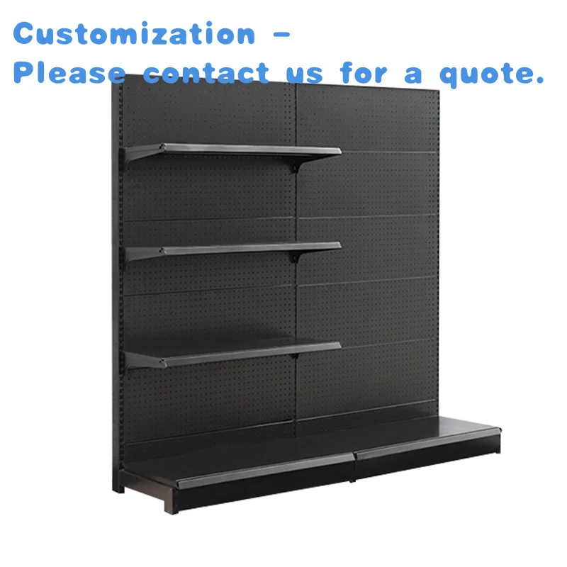 

custom.Steel Gondola Shelving Double-sided Store Racks Display Shelves