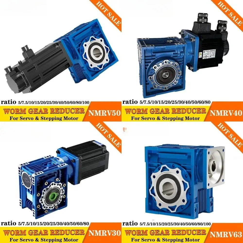NMRV050 High Torque Precision Worm Gear Reducer For Nema34 Stepper Stepping Motor Or 750w Servo Motor Gearbox Ratio