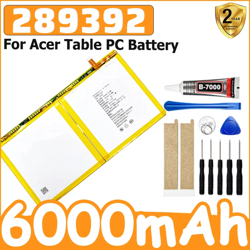 New High-Quality Battery 3.8V for Acer 289392 Table PC Battery 6000mAh