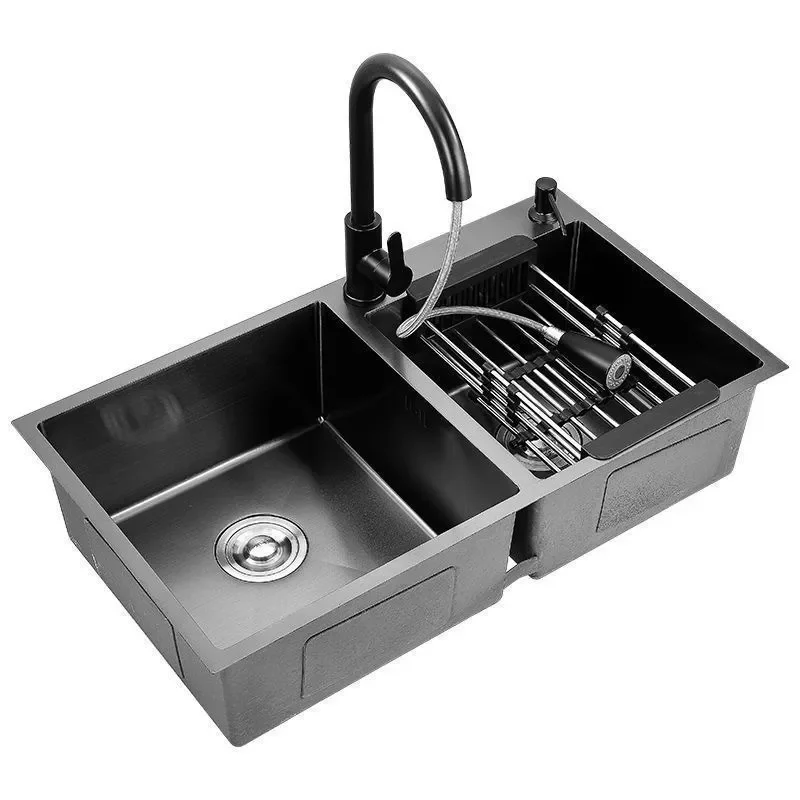 Stainless Steel Double Sink Household Vegetable Wash Pool Dual Basin Top Mount Kitchen Sink Source Manufacturer