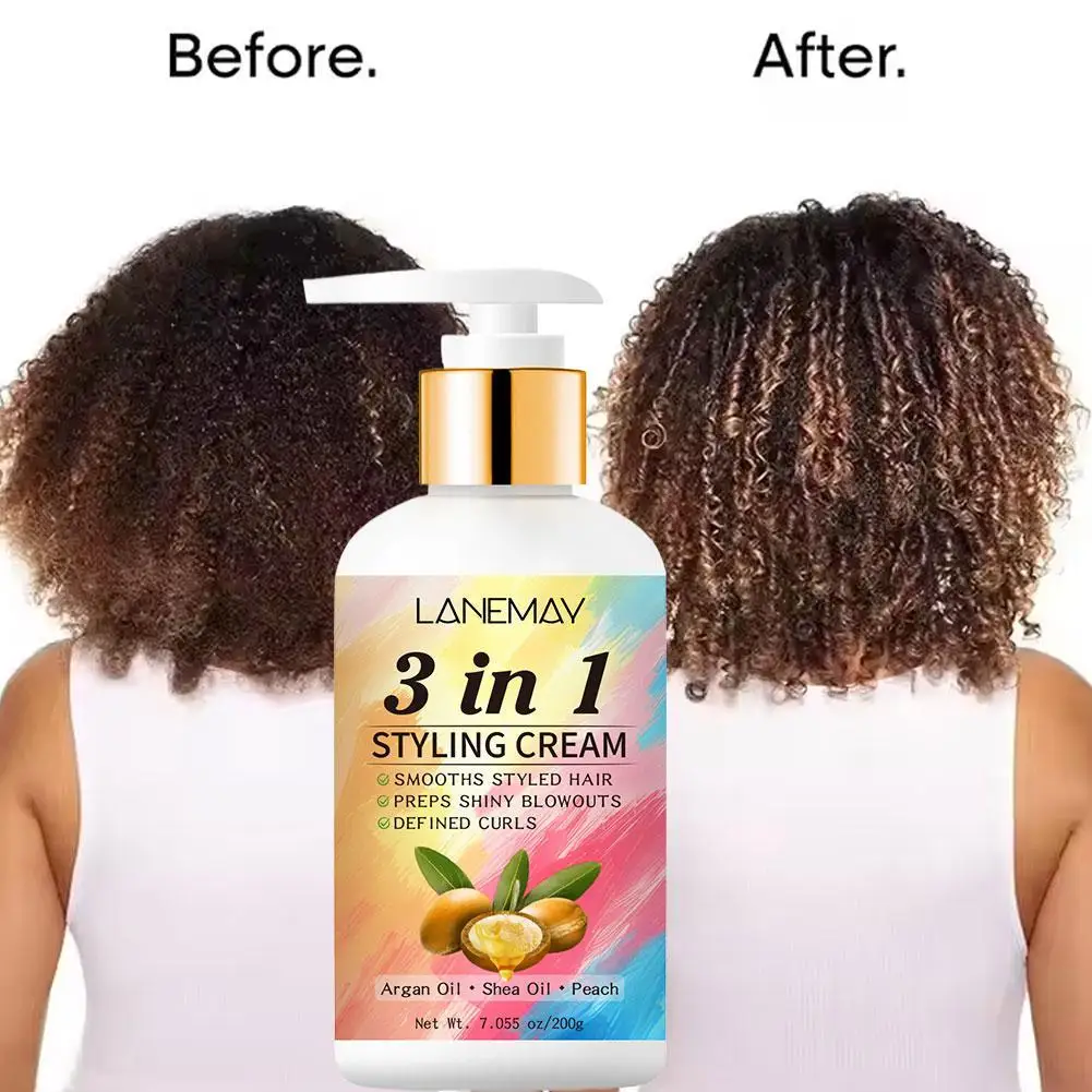 200g Curl Defining Cream Rose Extract Perm Hair Anti-Frizz Moisturizing Smooth Styling Volumizing Fluffy Care Enhance Curls