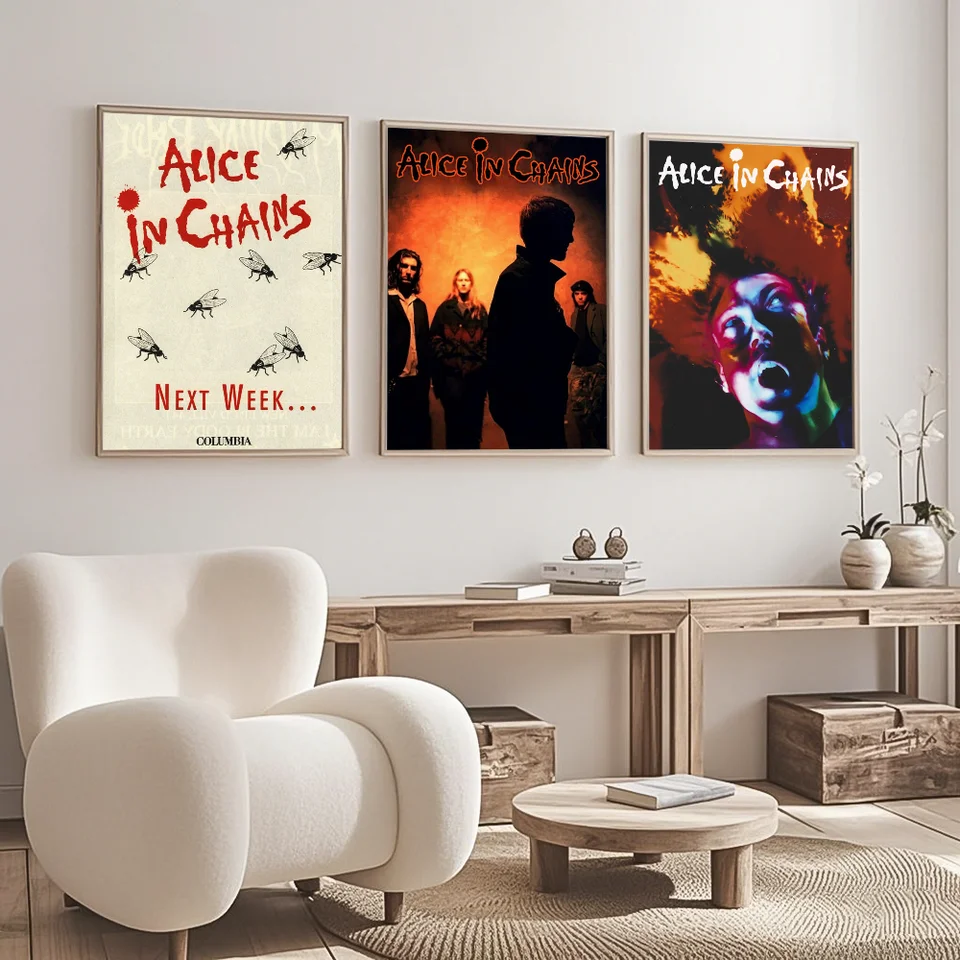 Retro Music Alice In Chains Poster High Quality Wall Art for Home