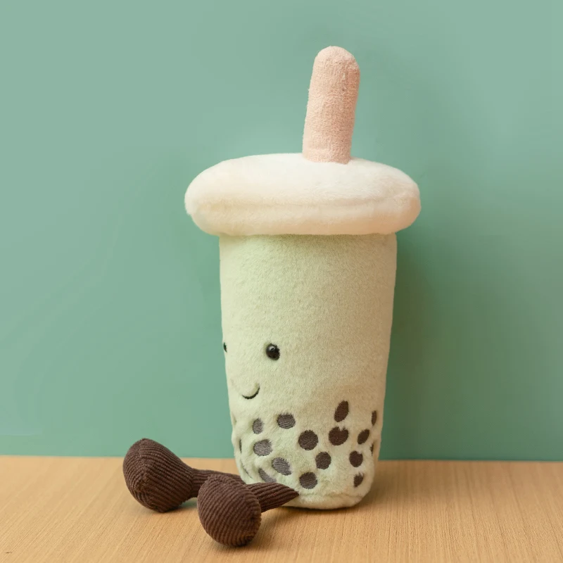 23cm Matcha Green Milk Tea Cup Cute Stuffed Boba Plush Cushion Soft Hugging Pillow Plush Toys Creative Gifts For Kids Favors