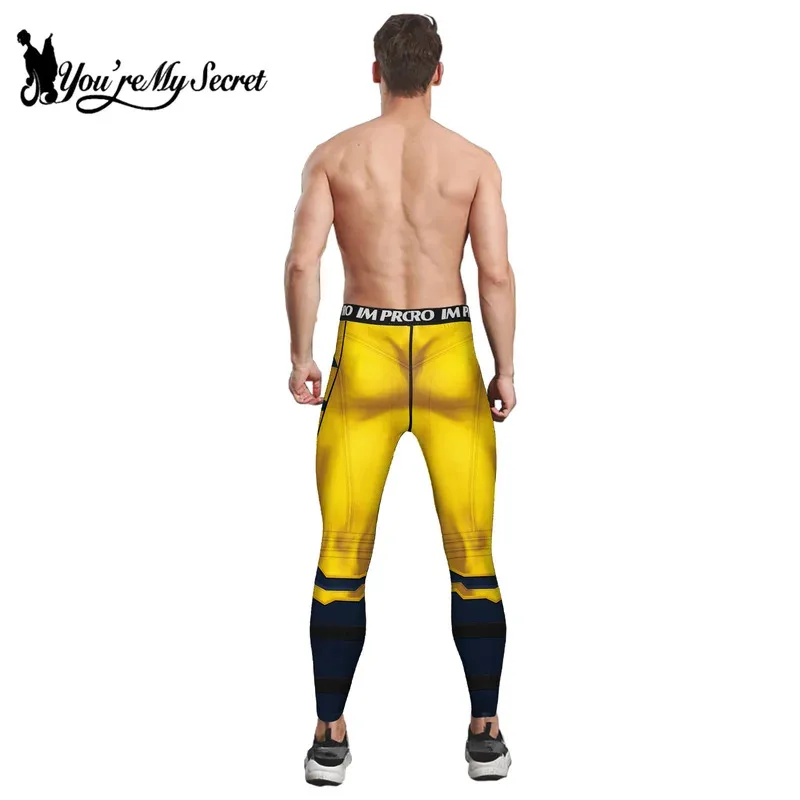Sky02 [أنت سريتي] سراويل تدريب مضغوطة للرجال التأثيرية خارقة ولفيرين مطبوعة سراويل تجريب أزياء Fitne88Li