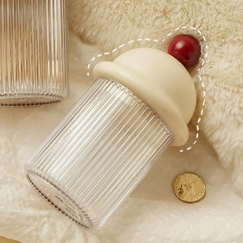 Qtip Round Holder Swabs Dispenser Holder Cotton Ball DispenserClear Containers For Bathroom And Vanity Lids Included Storage For