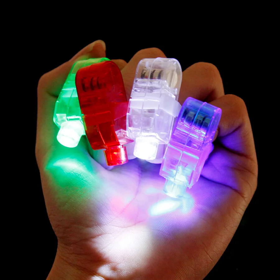 50/100 Pcs/ Lot LED Finger Lights Glowing Dazzle Colour Laser Emitting Lamps Christmas Wedding Celebration Festival Party decor