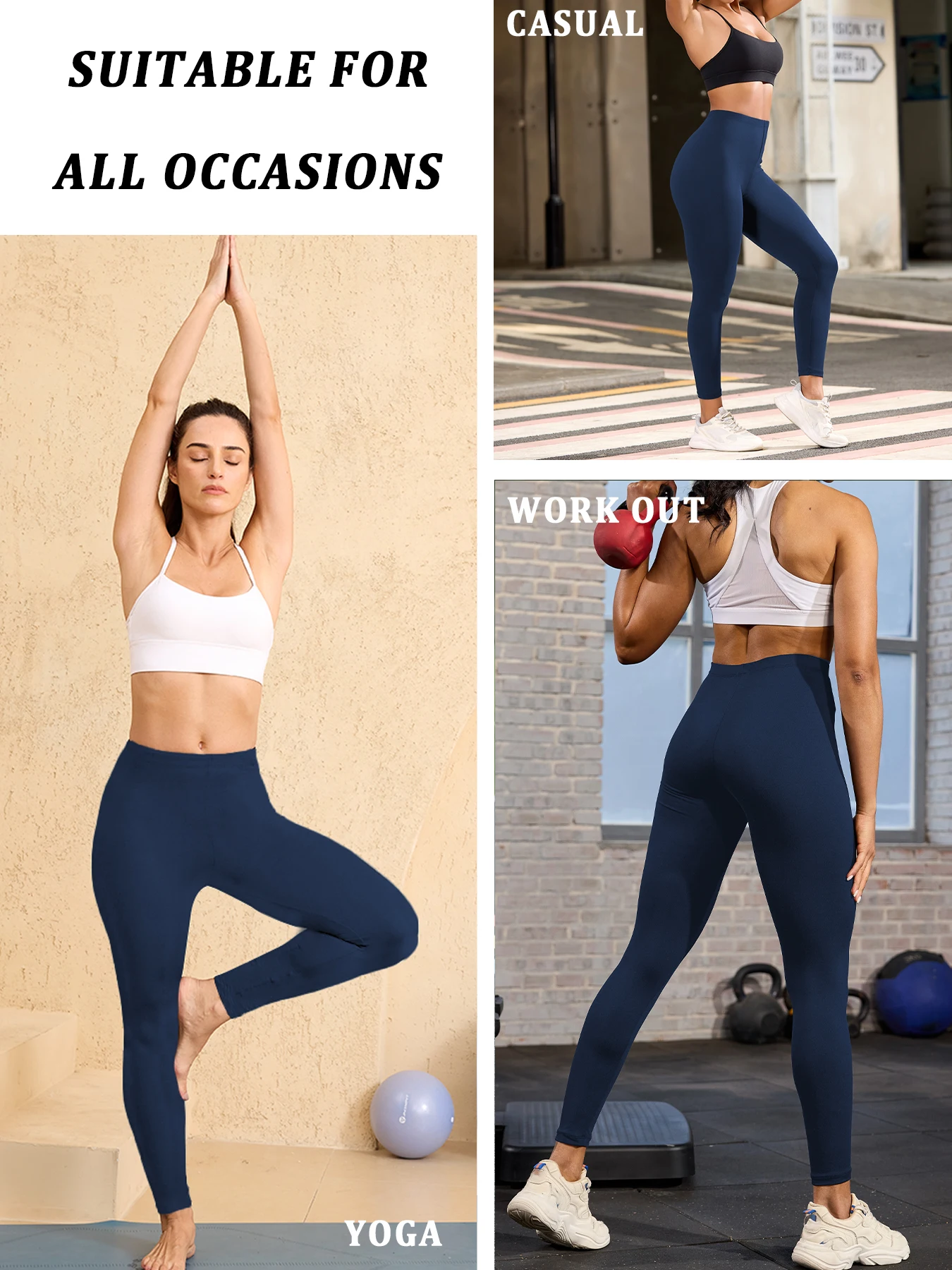 Plus Size Women's Leggings with Super Soft Fabric - High Elasticity for Yoga Running Workout and Casual Everyday Wear