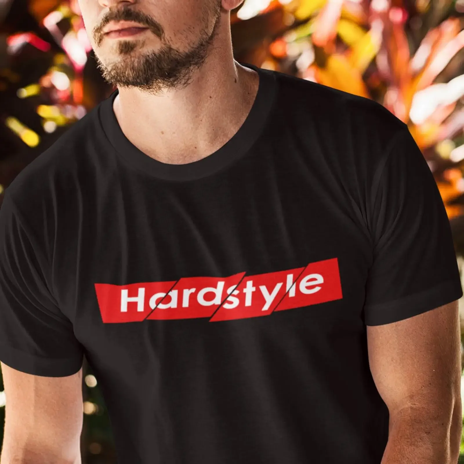 Men's Hardstyle Red Box T shirt EDM Rave Rawstyle Happy Hardcore Gabber Hard Techno Casual  vintage Washed fashion graphic