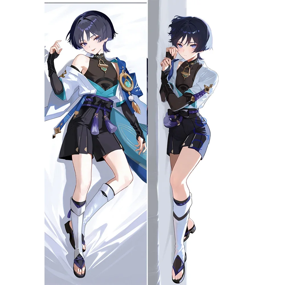 Dakimakura Genshin Impact Wanderer Peachskin Body Pillowcase Cosplay Props Anime Double-Sided Printed Otaku Pillow Cushion Cover