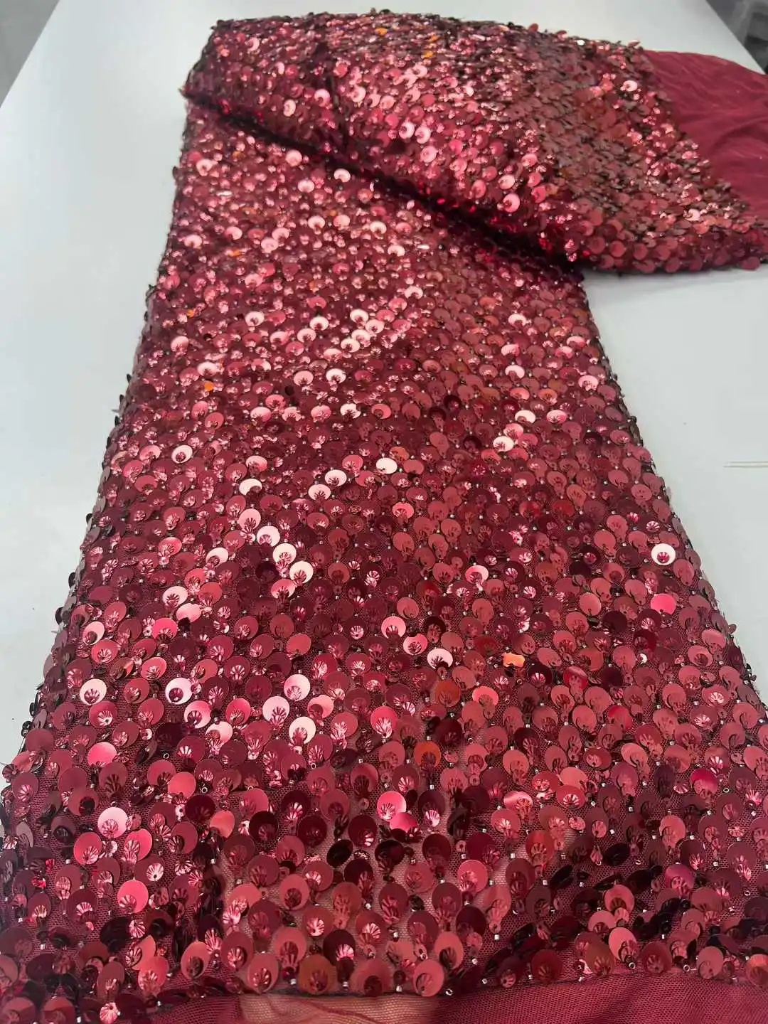 

5 Yards Groom Beaded Tulle Lace Fabric 2026 High Quality African Mesh Sequin Lace Fabric Ladies Party Evening Dress Sewing