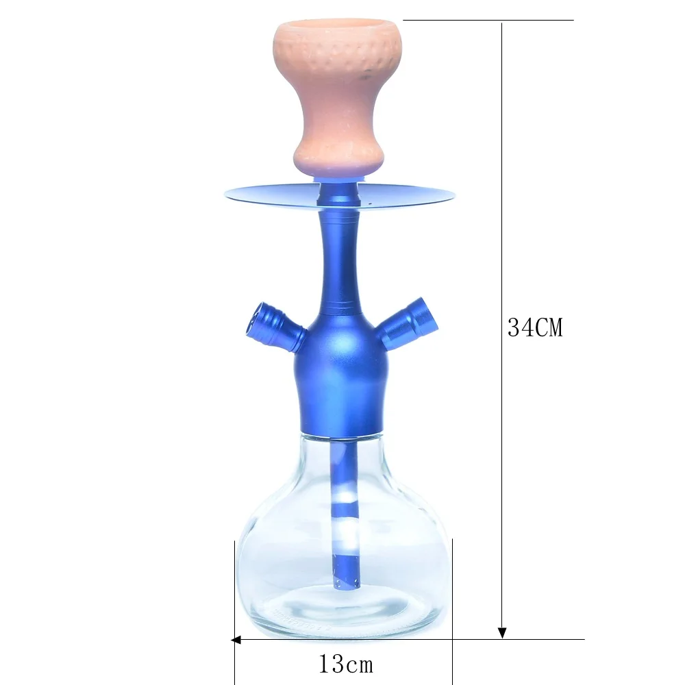 Aluminum Alloy Portable Hookah Shisha Traditional Arabic Travel Hookah Shisha Set With Glass Bottle Single Hose