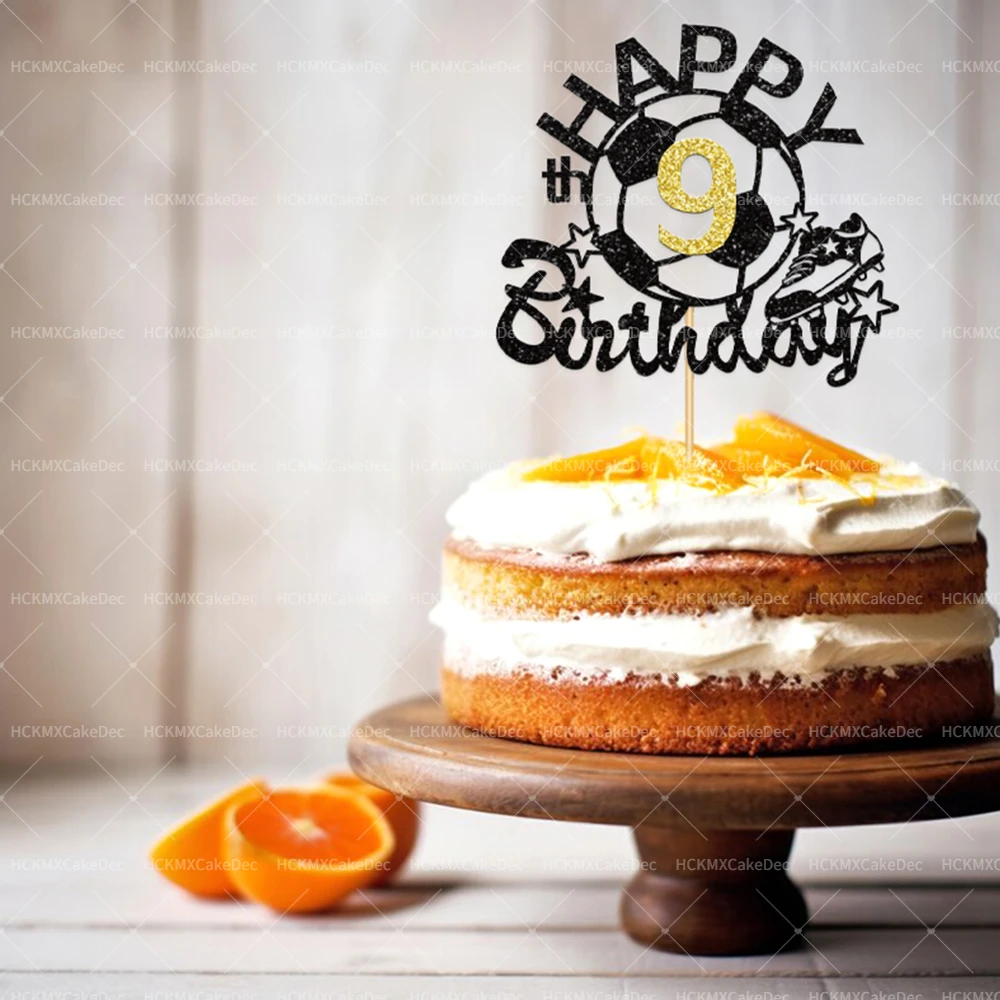 Fußball-Themen Zahlen-Kuchenaufsatz für Geburtstagsfeiern, Fußball-Sport Geburtstagsparty DIY Kuchendekoration Zubehör – Detail 2