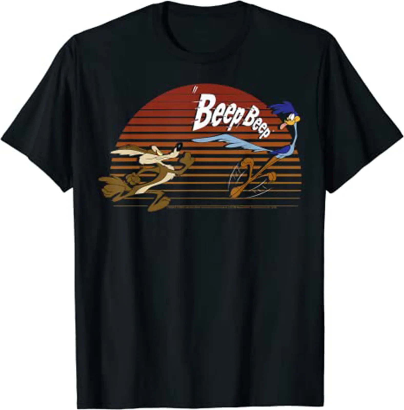 Wile E. Coyote and Road Runner Beep Beep Black T Shirt S-34XL EG4237