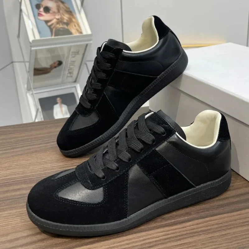 Unisex Cowhide Men Shoes Platform Sneakers Outdoor hiking Leather Tennis Shoes Running Leisure women\'s sports