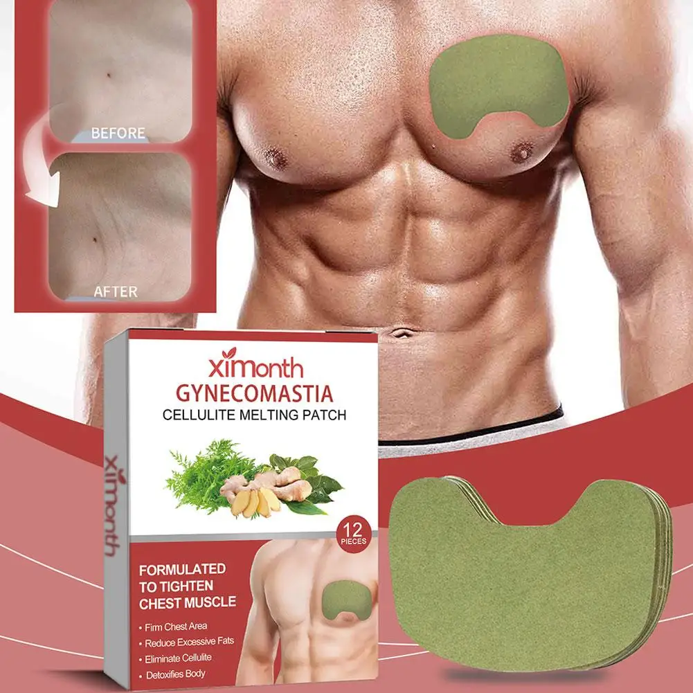 Man Breast Firm Patch Anti Cellulite Shrink Chest Fat Burning Strengthen Muscles Body Shaping Fitness Gynecomastia Removal Care