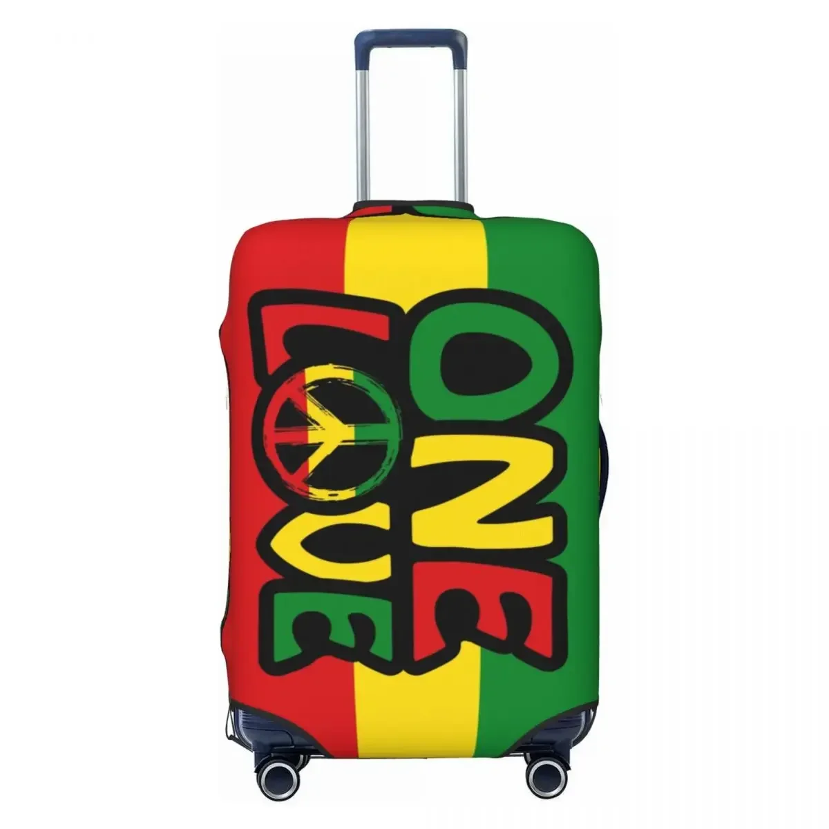 Custom ONE LOVE Reggae Peace Symbol Luggage Cover Protector Funny Travel Suitcase Protective Cover for 18-32 Inch