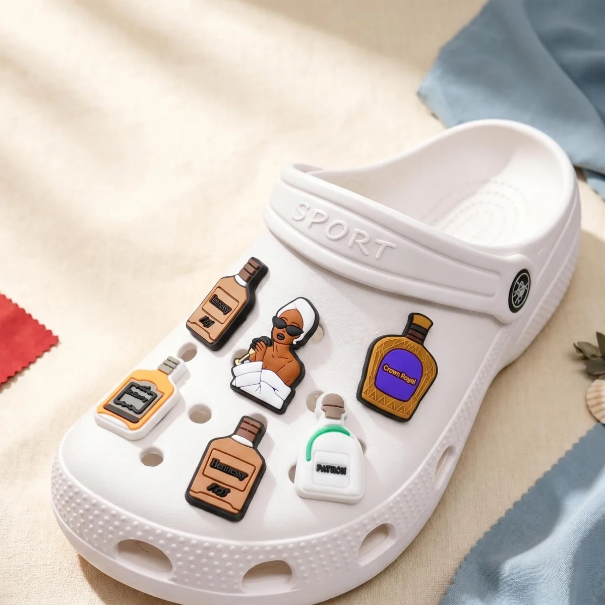 1-10pcs Drinking and Foods PVC Shoes Charms Wine Glass Snack Shoe Decorations DIY Bogg Bag Accessories For Teens As Summer Gifts