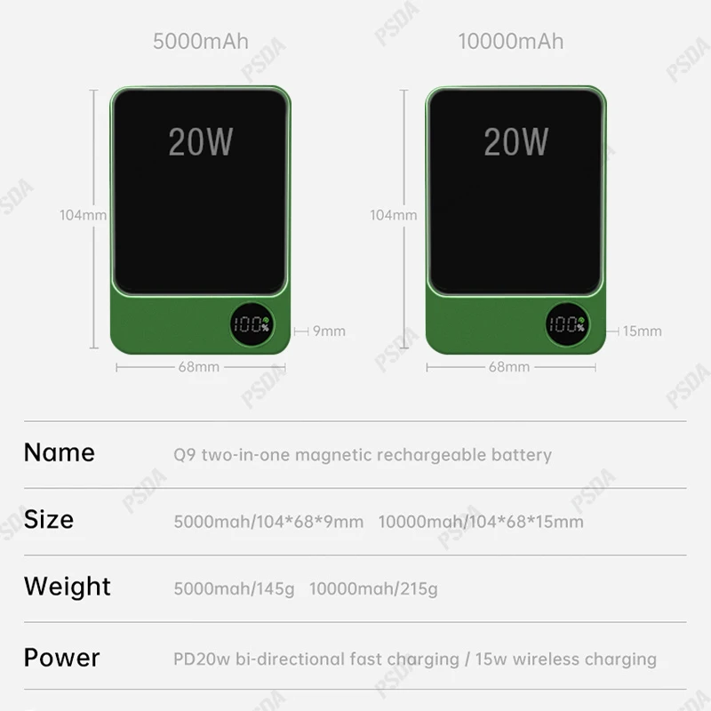 PowerBank 10000mah baterai cadangan paduan ultra tipis untuk bank daya Magsafe pengisi daya Cepat nirkabel untuk iPhone 14 13 12 11 X AirPods