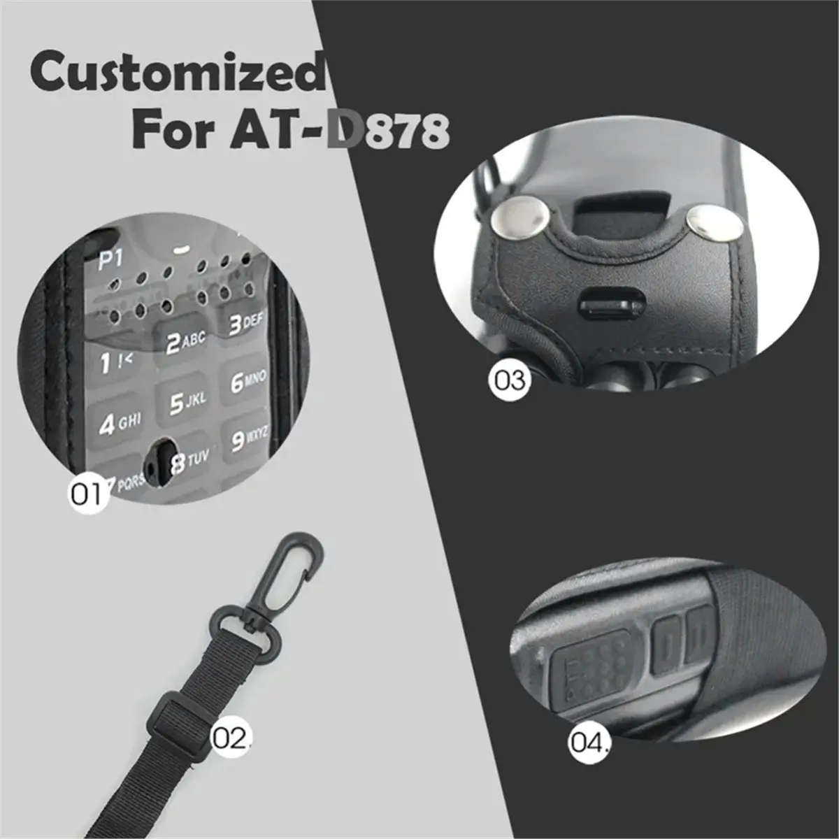 RECOMMENDATION  Soft Leather Bags for AT-D878UV AT-D878UVPLUS Walkie Talkie Radio Soft Case Cover Protective Case with Belt Clip