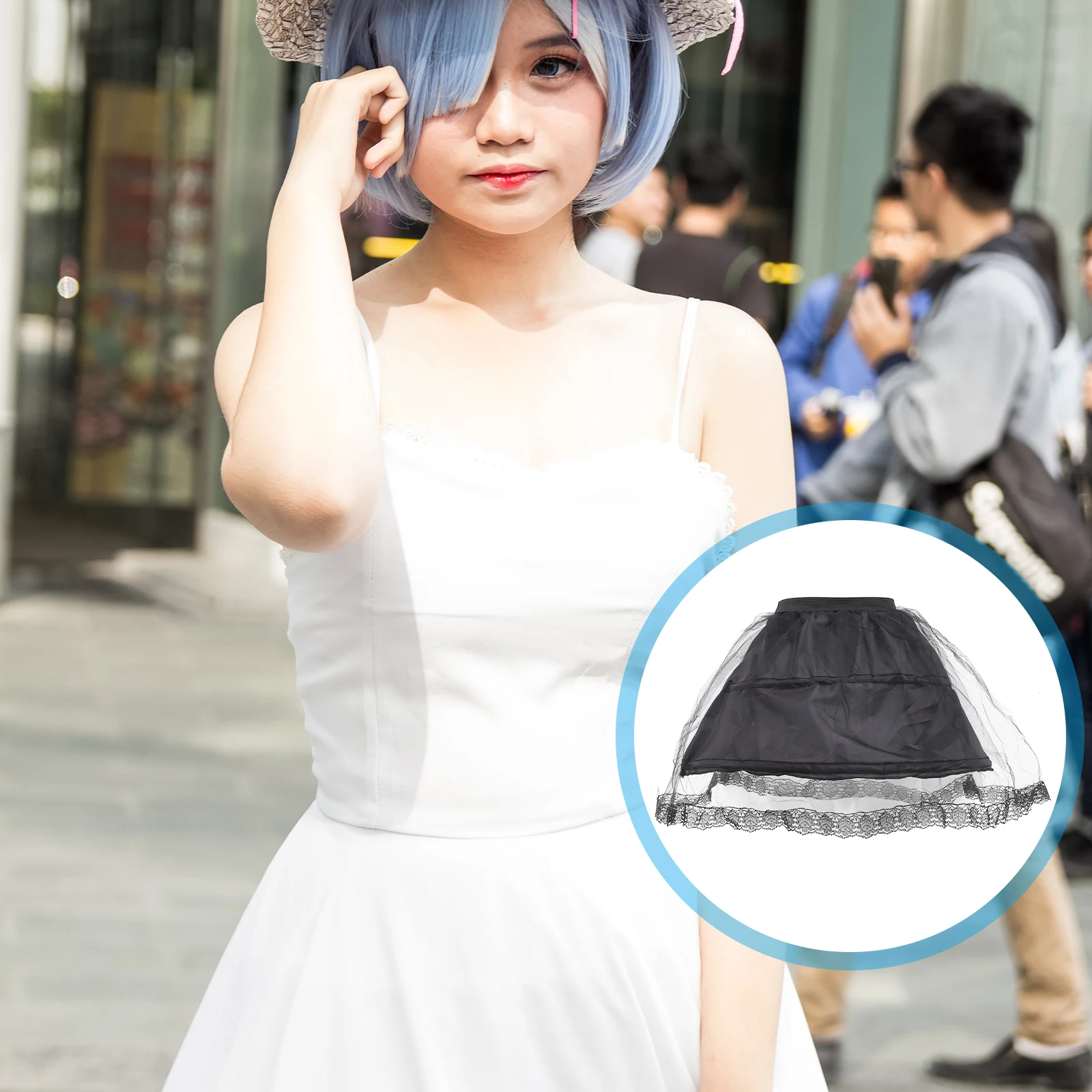 

Girls Dress Underskirt Cosplay Short Petticoat Elastic Waist Skirt For Wedding Prom Party Stage Costume Event Durable