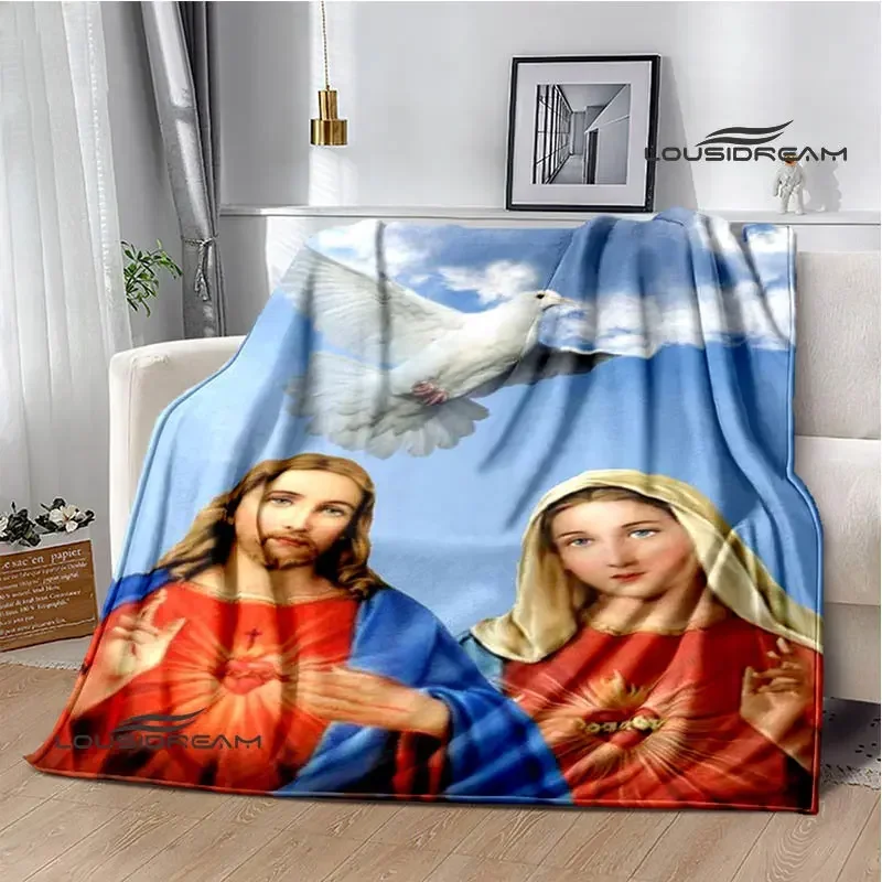 Virgin Mary Faith Print Blanket Flannel Soft Comfort Blanket Home Travel Blanket Kids Warm Blanket picnic blanket birthday gift