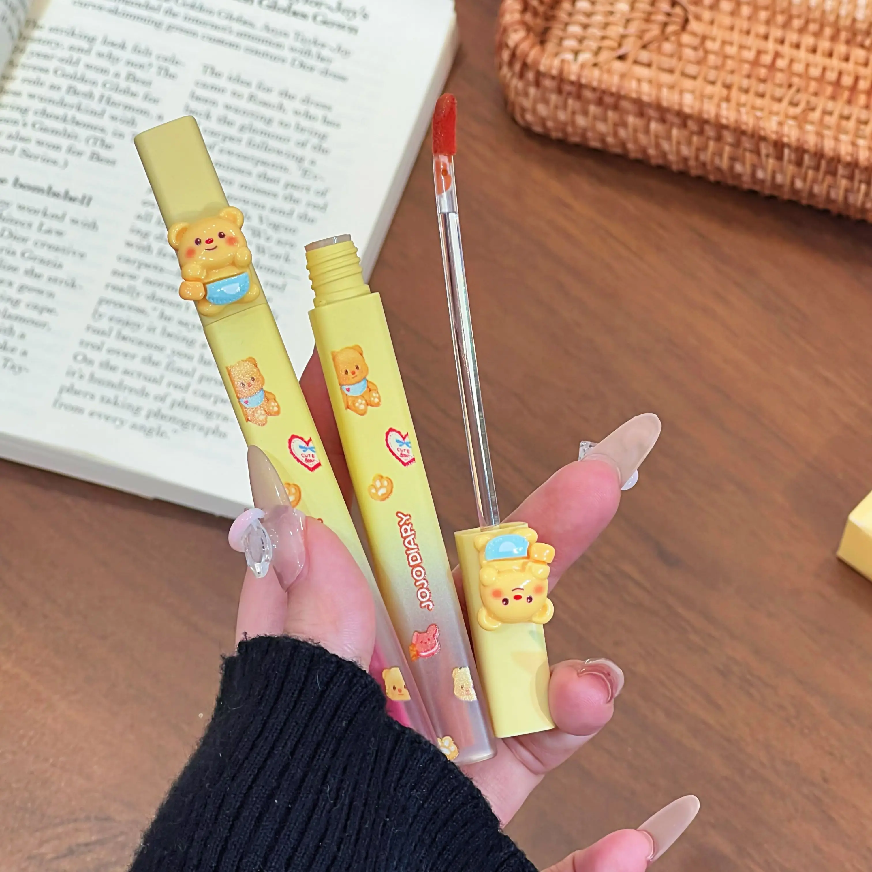 Cheesy Bear – vernis à lèvres miroir, lèvres repulpées hydratantes, vernis à lèvres léger à l'eau, durable, pas facile à coller, brillant à lèvres miroir