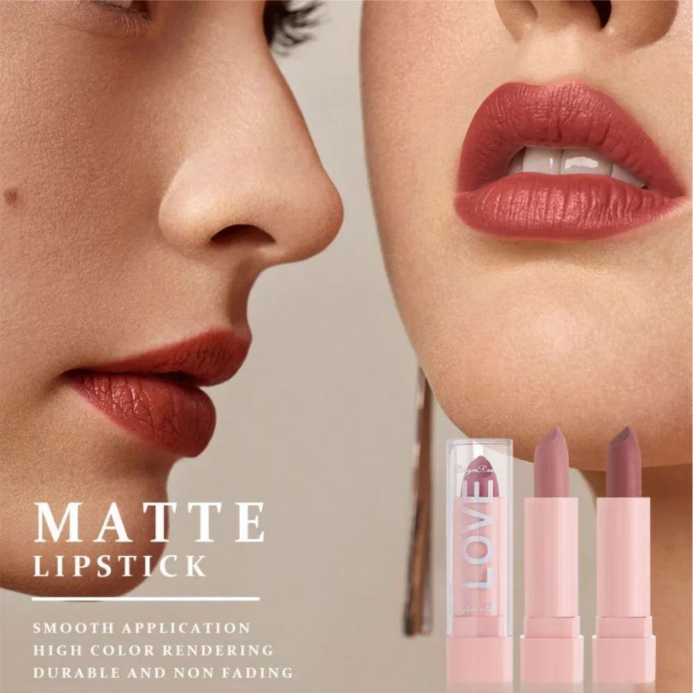 Dragon Ranee-Mini lápiz labial de 10 colores, conjunto con caja de regalo, desnudo, mate, suave, niebla, resistente al agua, taza antiadherente, Mini juego de brillo de labios de alto pigmento