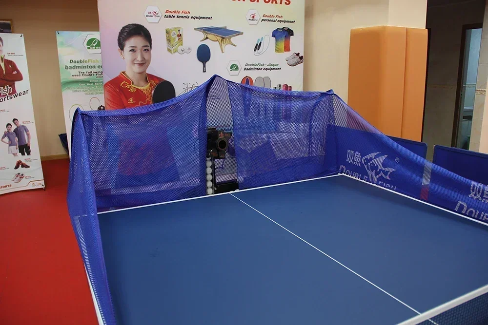 

Double Fish High level Smart serve auto-recycle Movable Automatic table tennis professional spin robots with wheels