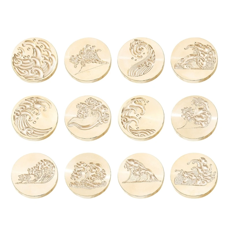 Dropsale testa timbro sigillo cera modello ondulato