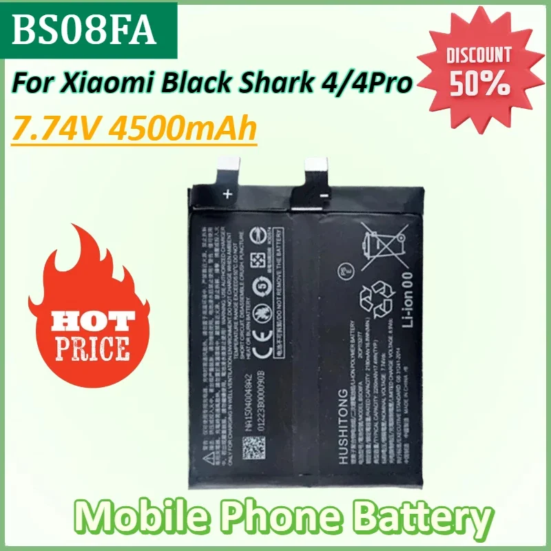 

Новый аккумулятор BS08FA 7,74 В 4500 мАч для мобильного телефона Xiaomi Black Shark 4/4Pro, высококачественные сменные аккумуляторы