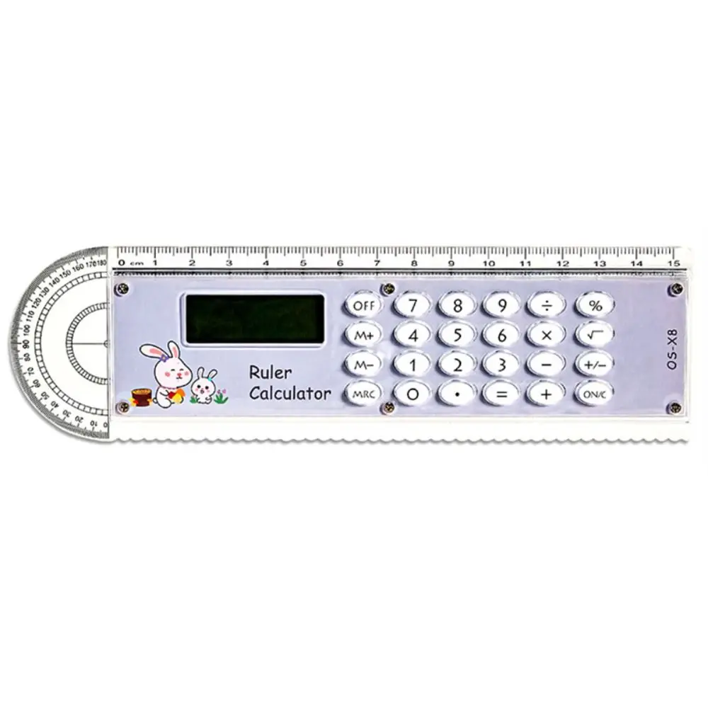 

Cartoon 3-in-1 Ruler With Protractor Clear Multi-function Ruler 15cm Straight Ruler Gift