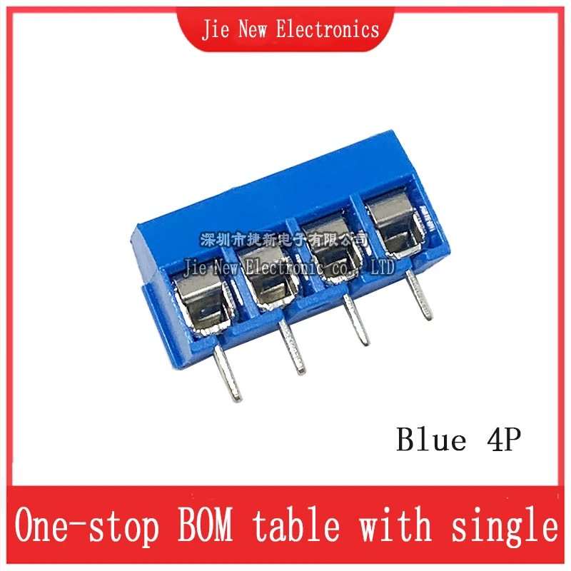 10/50PCS KF301-2P KF301-3P KF301-4P 5mm PCB Screw Terminal Block KF301 2 Pin 3 Pin Wire Connector Straight Needle Blue