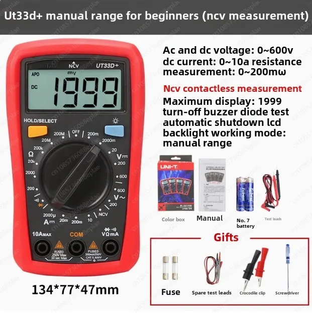 UT33A+ UT33B+ UT33C+ UT33D+ Plus Карманный мультиметр Цифровой амперметр Вольтметр Профессиональный измеритель сопротивления Мультиметр