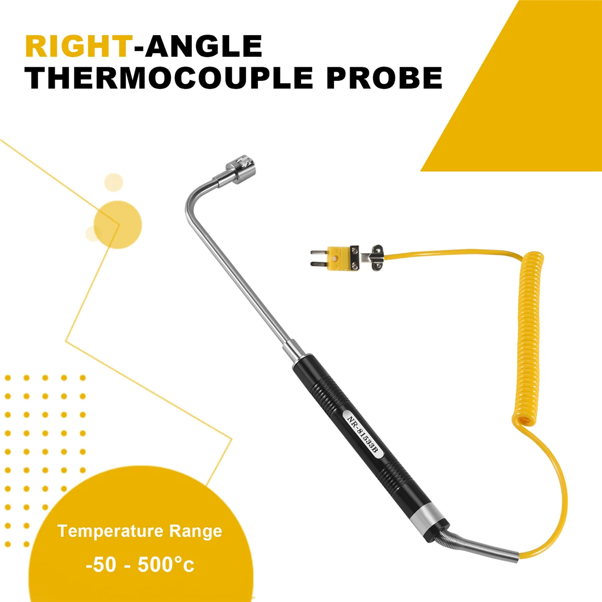 NR-81533B K Type Sensor Right Angle Surface Temperature Probe High Temperature Thermocouple -50 to 500℃
