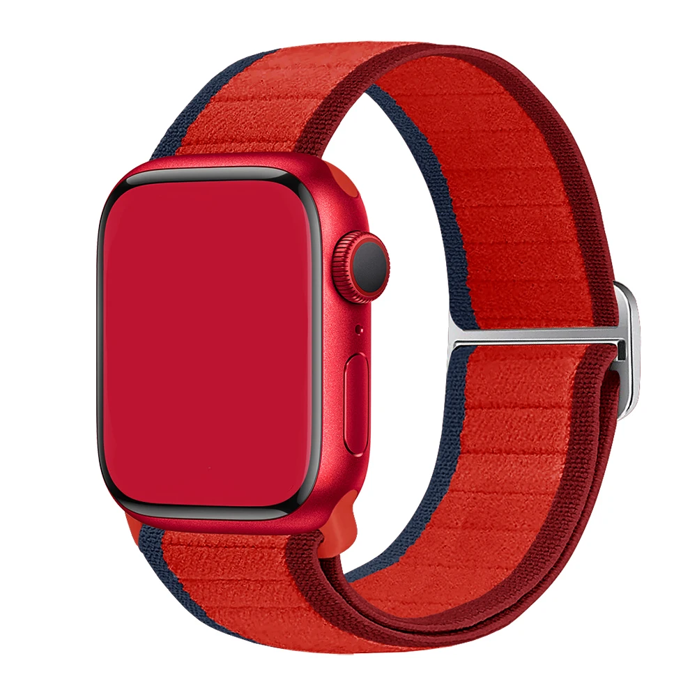 Correa de reloj para Apple Watch Ultra, 49mm, 41mm, 45mm, 44mm, 42mm, 40mm y 38mm, pulsera de nailon elástico iWatch Series 9 8 7 6 5 4 SE 3