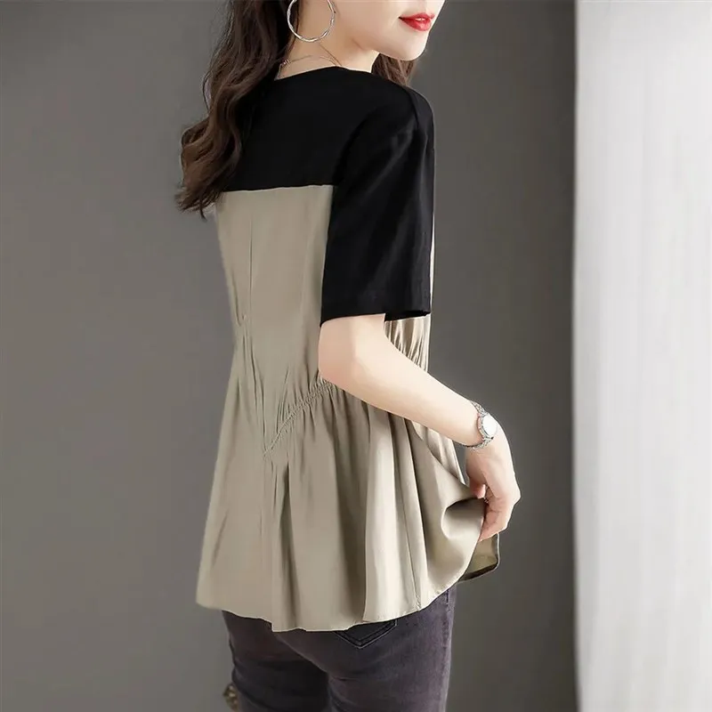 Été 2025 Faion femmes décontracté décontracté rond Ne T-irt ort Sve mignon Sle coupe confortable femmes T-shirt