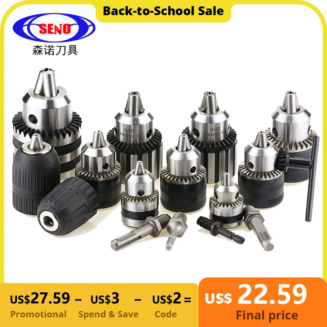 

SENO Precision Morse Cone MT2 MT3 MT4 B10 B12 B16 B18 Light Duty Key Drill Chuck 0.6-6mm 1.5-13mm 1-10mm Taper Arbor CNC Machine