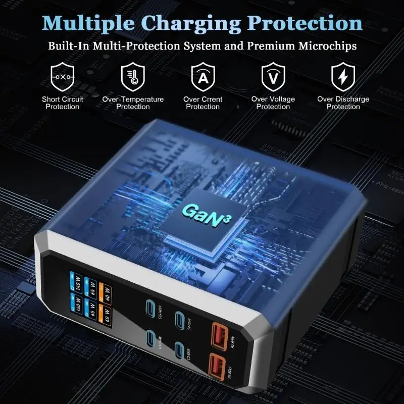 

652F 240 Вт зарядный адаптер для профессионального USB-порта Поддержка быстрой зарядки Механизм безопасности Аксессуары для