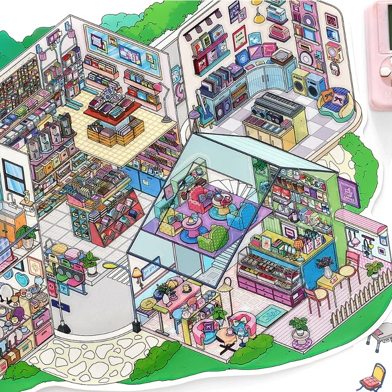 Cute Cartoon Miniature Diorama Sticker Sheets 