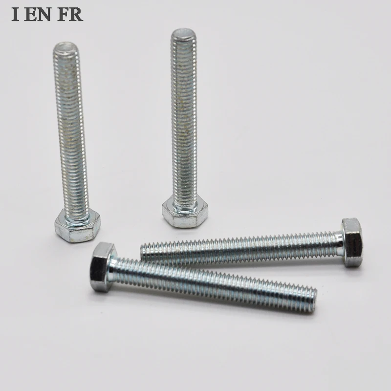 8.8 Grade DIN933 M4 M5 M6 M8 M10 M12 GB5783 Galvanized Steel Full Thread External Hex Outside Hexagon Head Cap Screw Bolt
