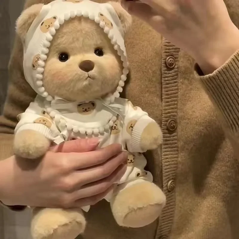 Handmade Teddy Bear Plush Toy para namorada, mudar vestido de pano, abraço e peluches Plushie boneca, alta qualidade, presente de Natal