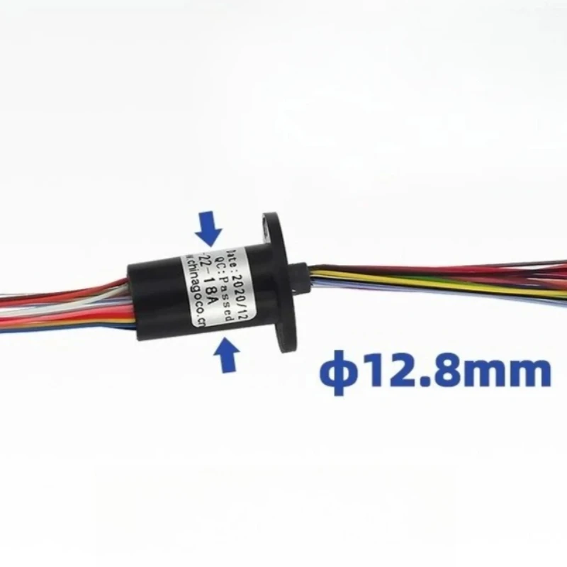 18 Channel Capsule Slip Ring 2A 12.8mm Miniature Rotary Electrical Connector 360 Degree for PTZ Camera Gimbal