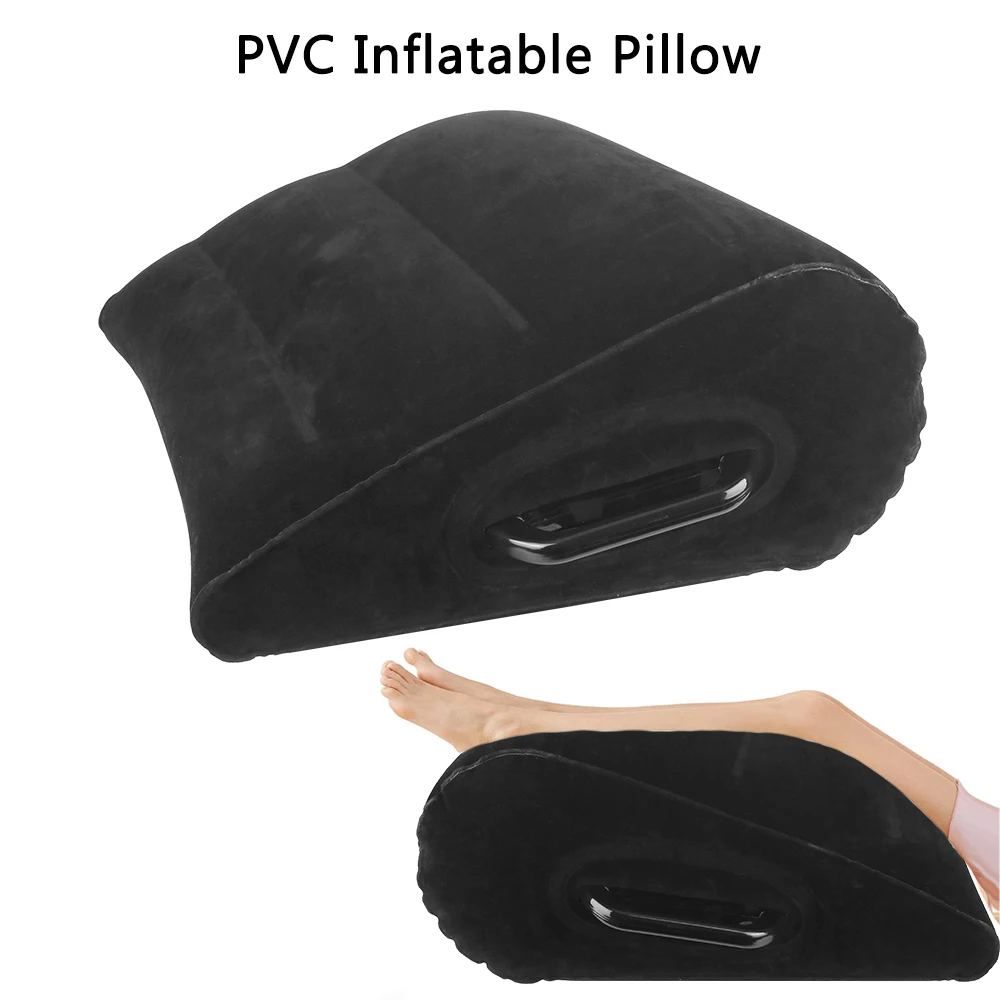 Almohada de cuña para la rodilla, cojín de pie portátil de PVC, almohada de elevación para la pierna, almohada inflable para viajes, Camping, dormir