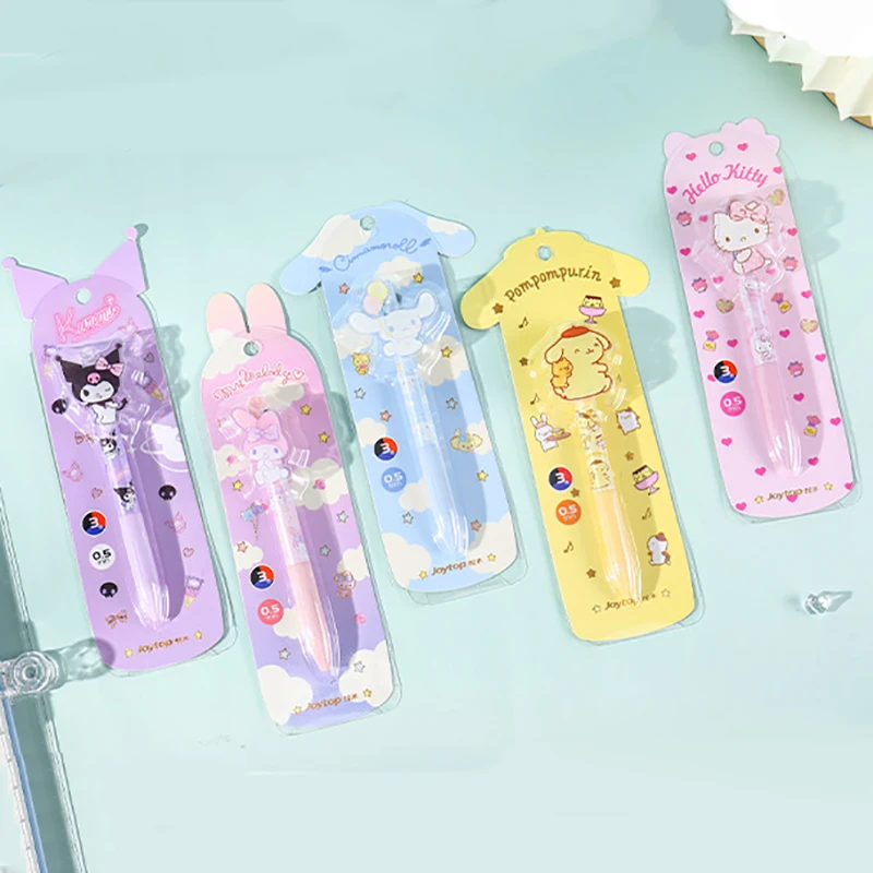 Imagem -02 - Sanrio Olá Kitty Caneta Esferográfica Cores Kawaii Kuromi Cinnamoroll Minha Melodia Signing Pen Suprimentos Estudantes Estacionária 25 Pcs