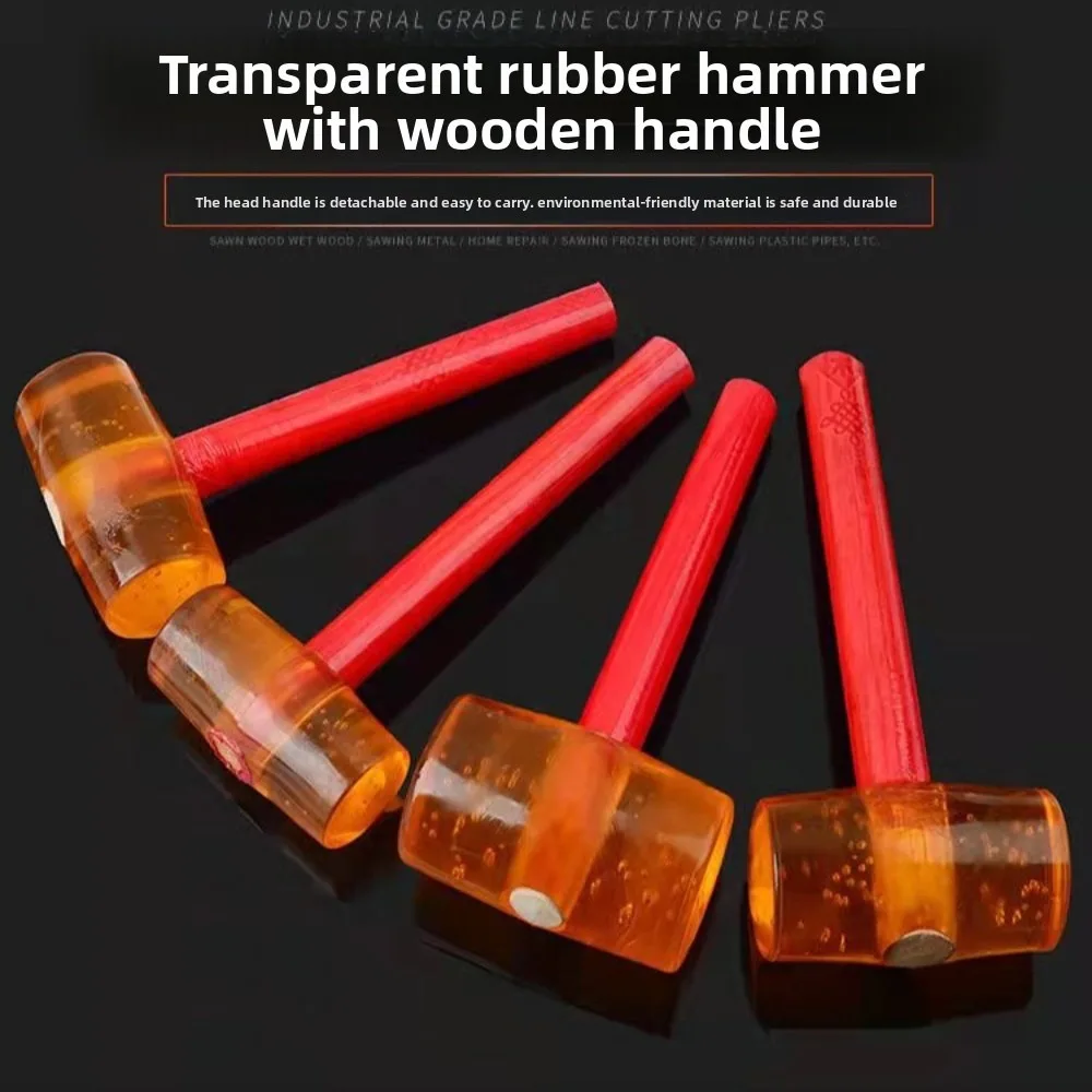 Martillo de goma profesional para instalación de azulejos de carpintero, mango de fibra de vidrio, herramienta duradera