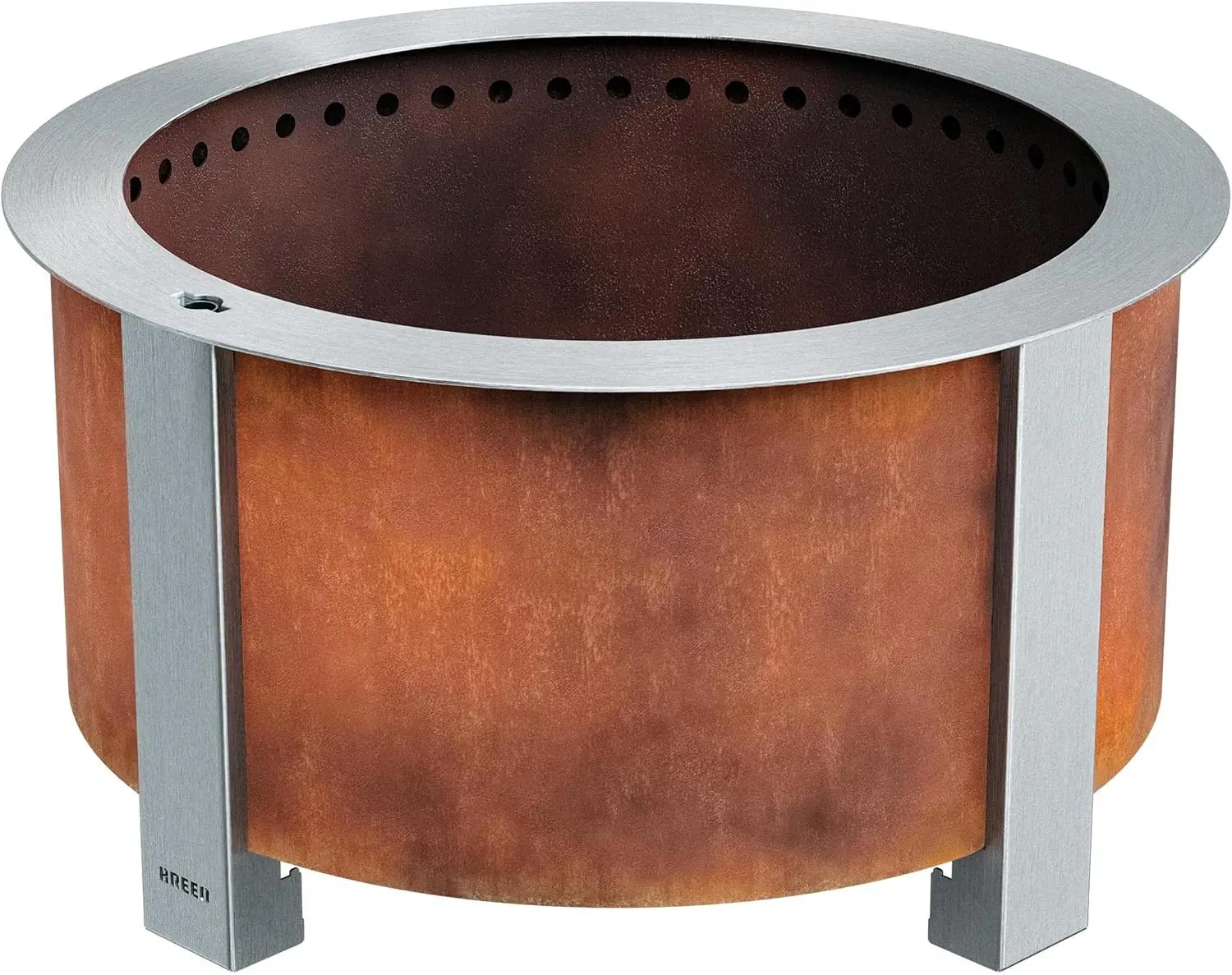 Smokeless FIrePit (X Series 24, Corten Steel) | 27.5 inch Smokeless Fire Pit for Outside | 62 Pounds | Ideal for Families