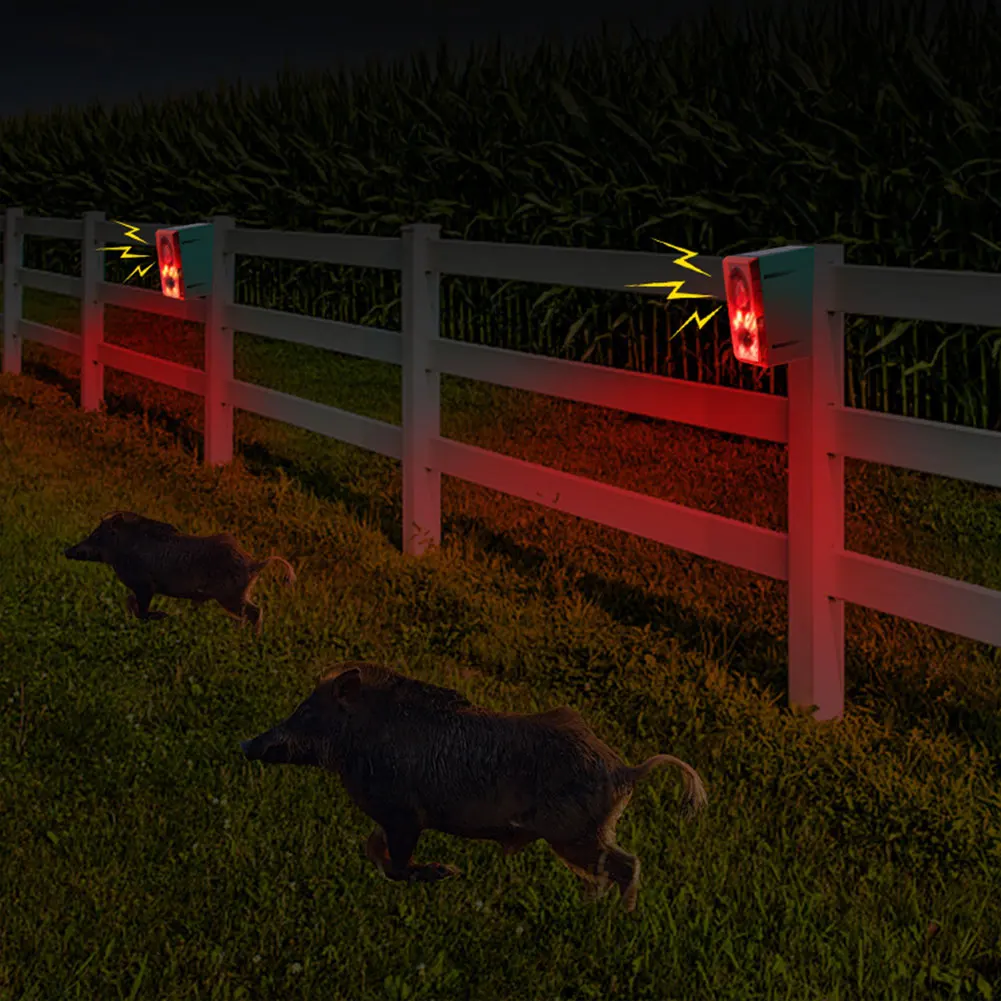 

Solar Outdoor Motion Sensor Alarm Animal Repeller Support Recording and Adjustable Volume Home Security Alarm for Home Farm